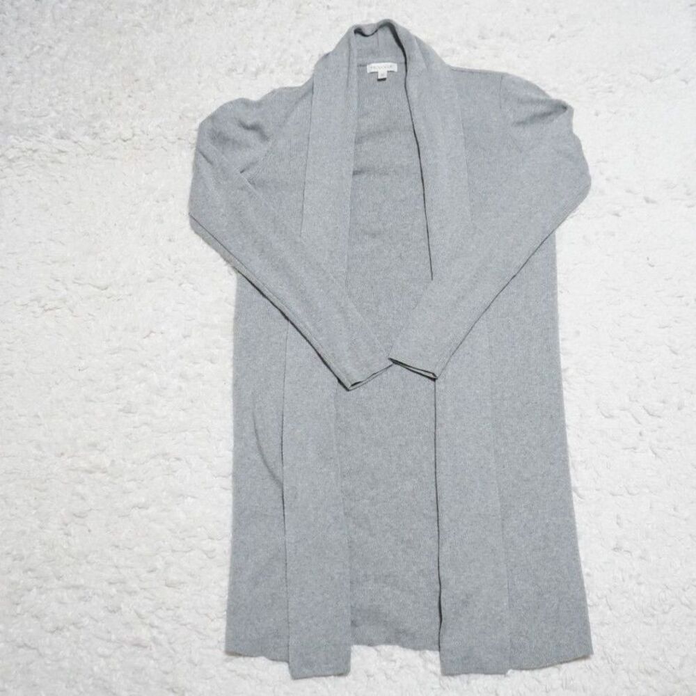 Prologue Open Front Long Sleeve Sweater Maxi Cardigan Gray Women Size Small